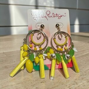 Lilly Pulitzer Yellow & Green Lemon Drop Tassel Earrings.  (BR444)